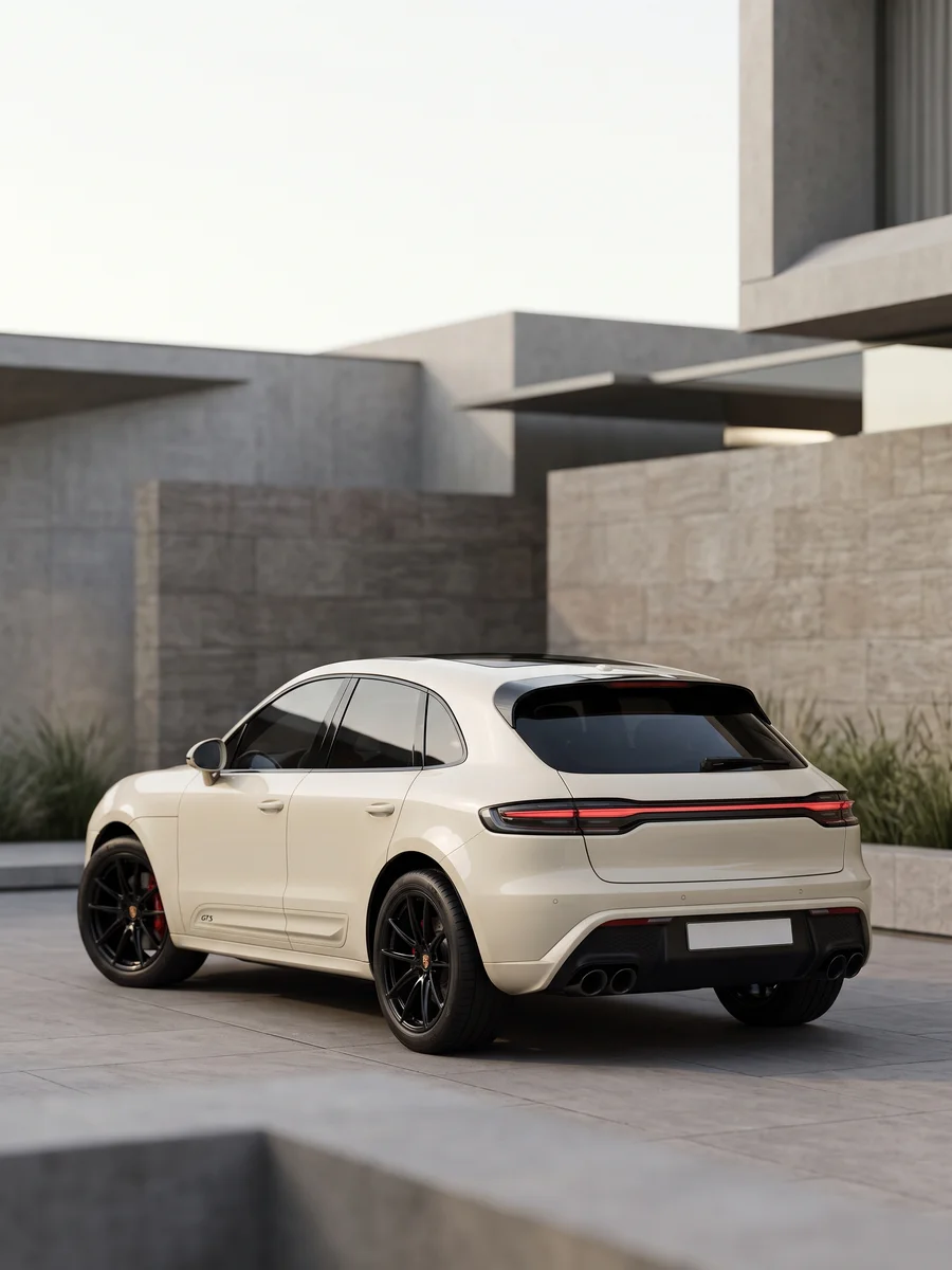 Macan rear three-quarter view