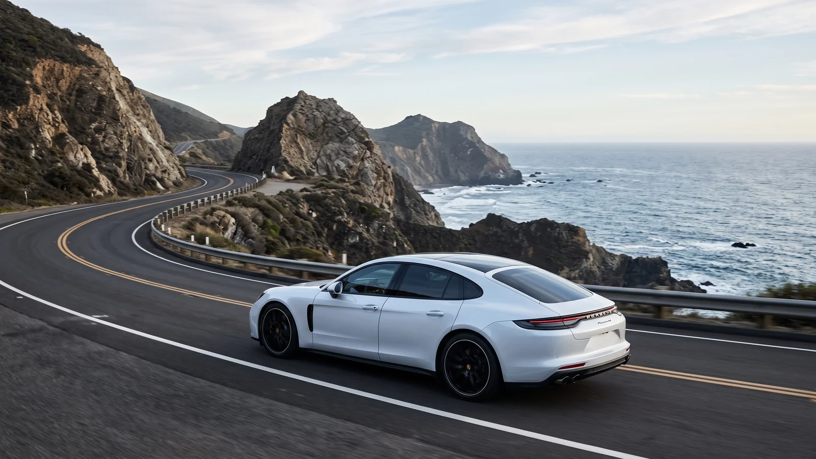 Panamera on a coastal highway